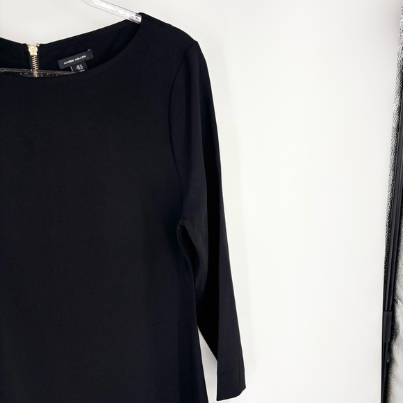 Karen Millen Black Dress Sheath Long Sleeve Size 12 - Picture 3 of 10